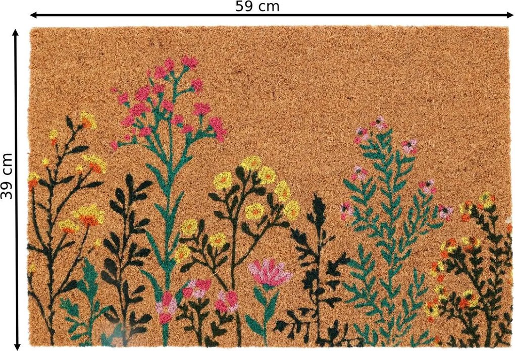 Vonkajšia rohožka Flowers, 60x40 cm