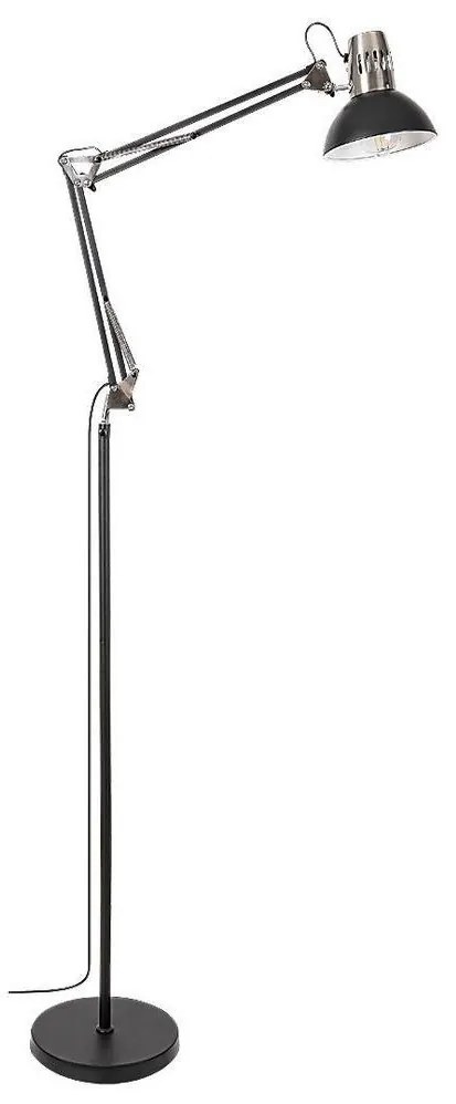 Rabalux 2196 - Stojacia lampa ARISTEO 1xE27/40W/230V čierna/lesklý chróm