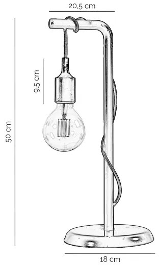 ONLI - Stolná lampa WIRE 1xE27/15W/230V 50 cm šedá/biela