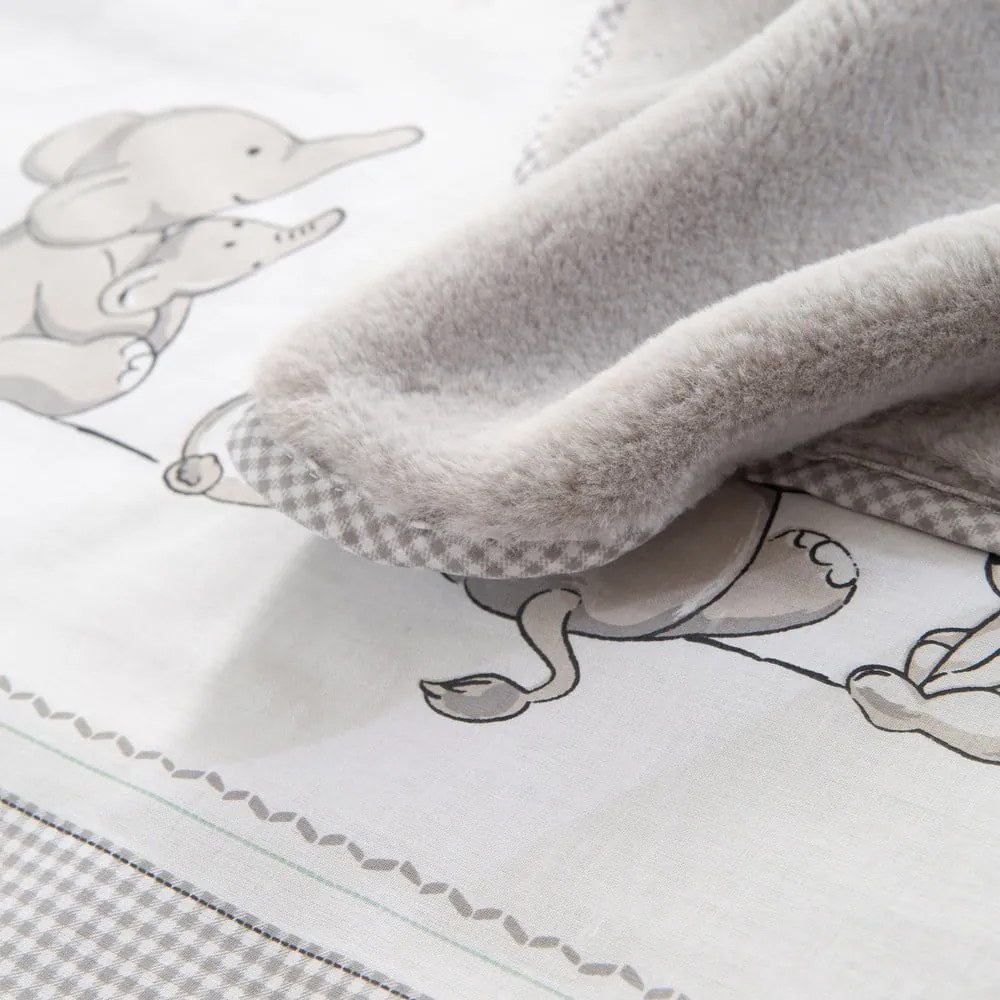 Biela/sivá detská deka z mikroplyšu 80x80 cm Sternenzauber – Roba
