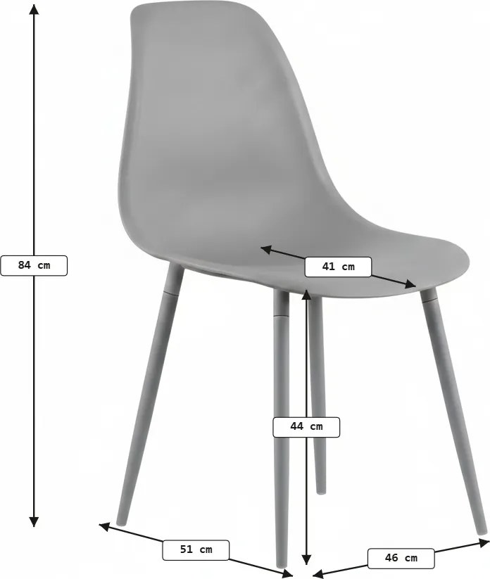 Jedálenská stolička OSAKA plastová, ružovo-sivá