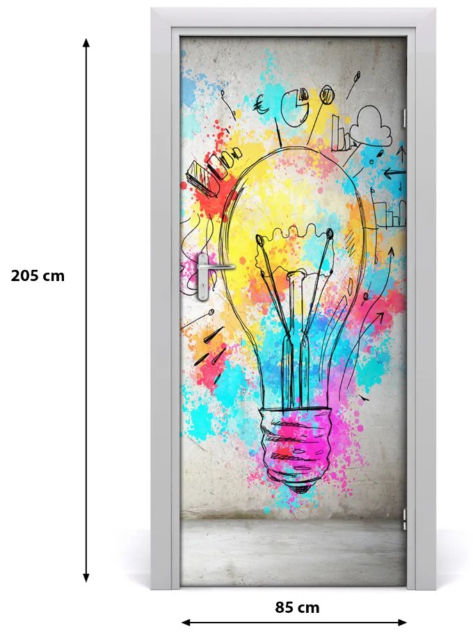 Samolepiace fototapety na dvere farebná žiarovka 85x205 cm