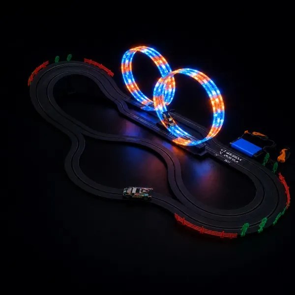 Svietiaca závodná autodráha s dvoma autami - 600 cm