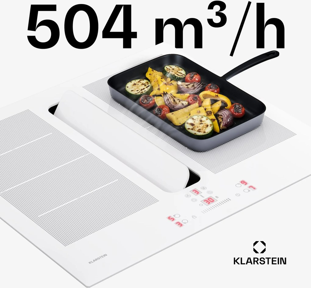 Klarstein ChefFusion indukčná varná doska s odsávačom pár | 4 varné zóny | 7200 W | 504,3 m³/h | 60 cm