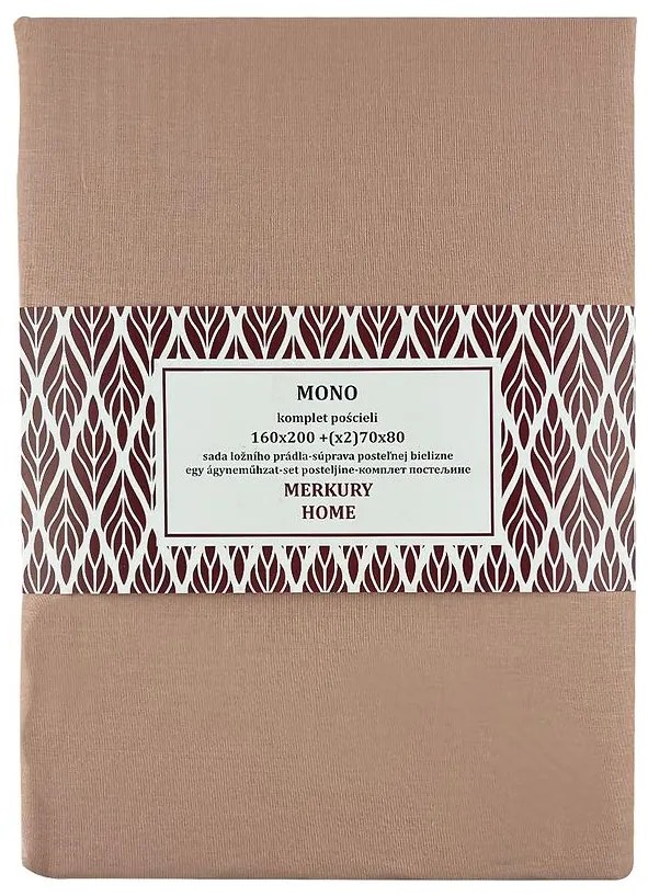 Obliečky Mono bavlna svetloružová 160x200 + (2) 70x80 Merkury Home