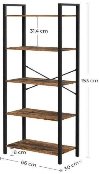 Knižnica NAVARO hnedá/čierna