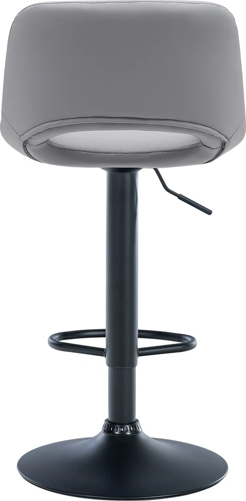 Barová stolička Camden - koženka, čierny rám - Sivá