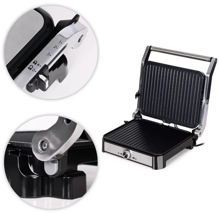 Elektrický kontaktný gril s nepriľnavými doskami - 2000 W