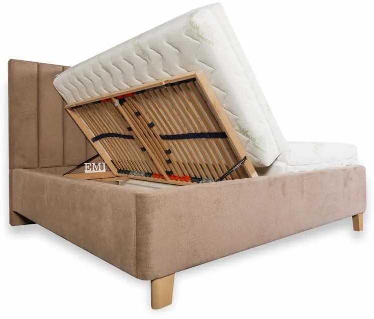 Posteľ čalúnená LUNEXA + lamelový rošt + matrac EMI