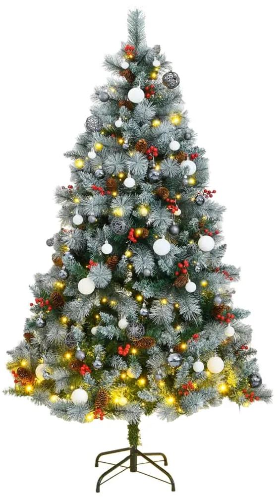 Umelý výklopný vianočný stromček 300 LED a sada gúľ 180 cm 3210252