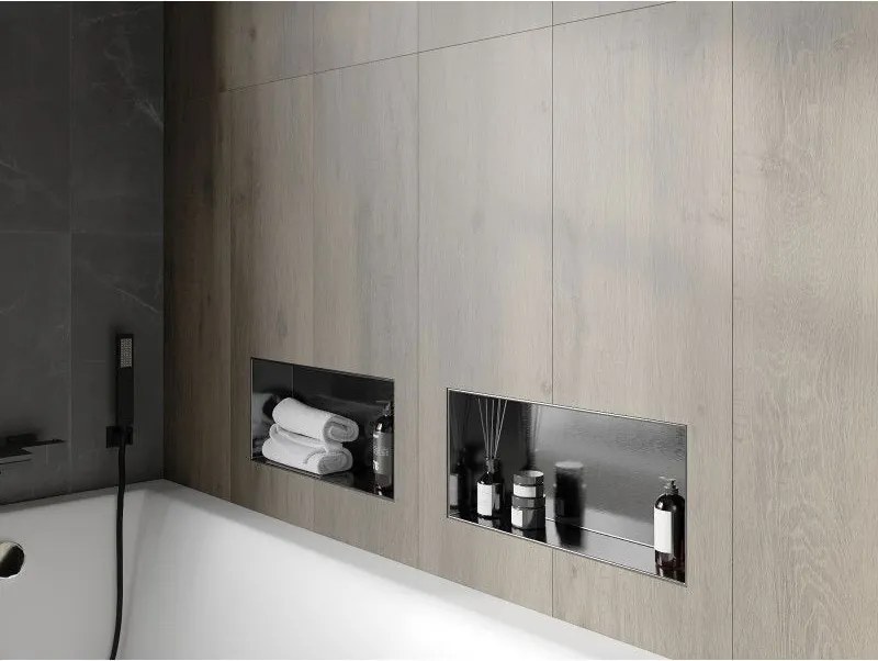 Mexen X-Wall-NR, polica na zapustenie bez príruby 45 x 20 cm, grafitová matná - 19E1452010