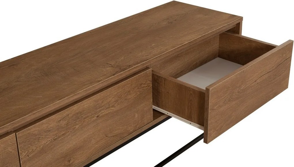 Televízny stolík Milo Walnut and Black II, L