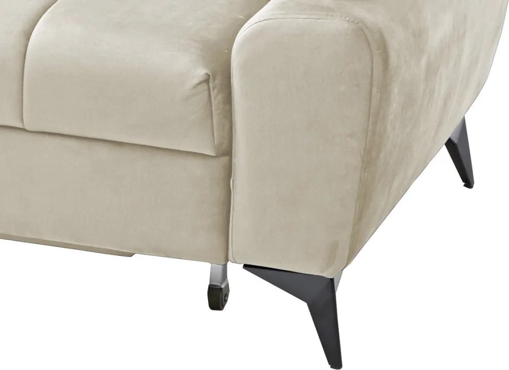 Rohová sedacia súprava Paris, krémová látka, ľavý roh