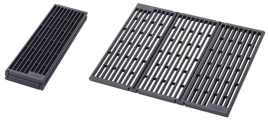 Sivá nastaviteľná plastová odkvapkávacia mriežka na drez 43x13 cm Platform – Joseph Joseph