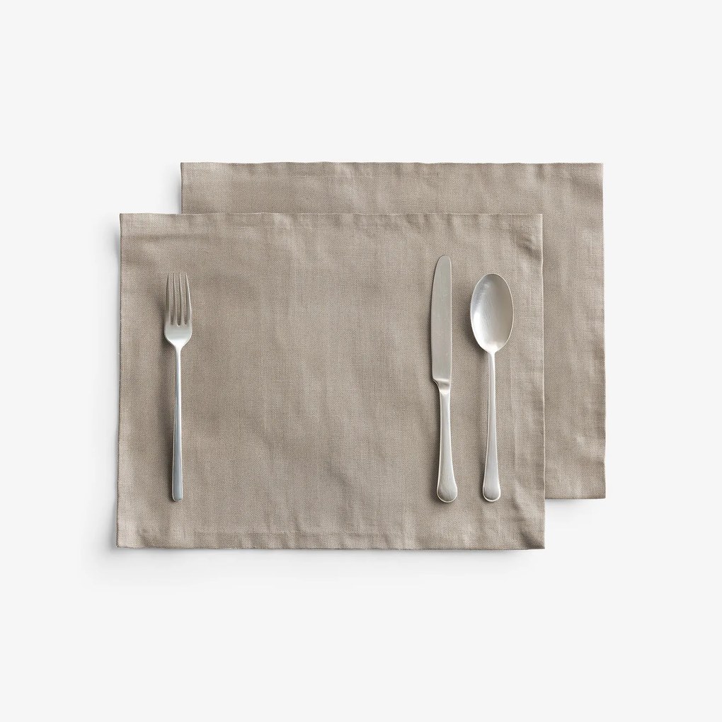 Goldea prestieranie na stôl z ľanovej zmesi - kávové - sada 2ks 30 x 40 cm