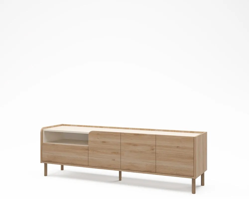 TV stolík v dekore duba v prírodnej farbe 180x55,5x44 cm Monza – Marckeric