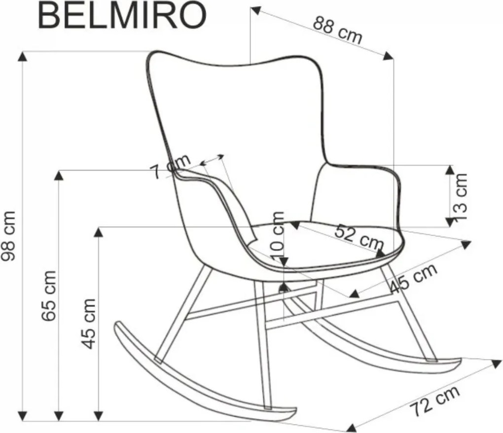 Hojdacie kreslo Belmiro krémové