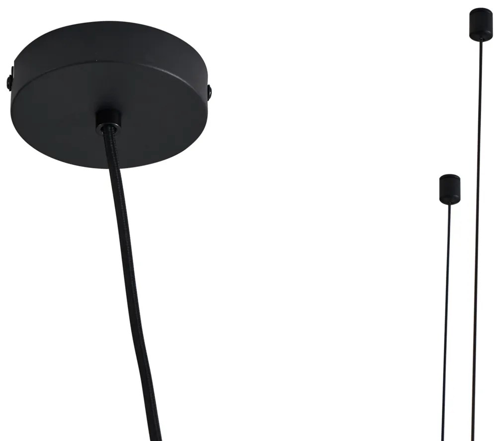 Moderné závesné svietidlo čierne s dymovým sklom 5-svetiel - Hybrid