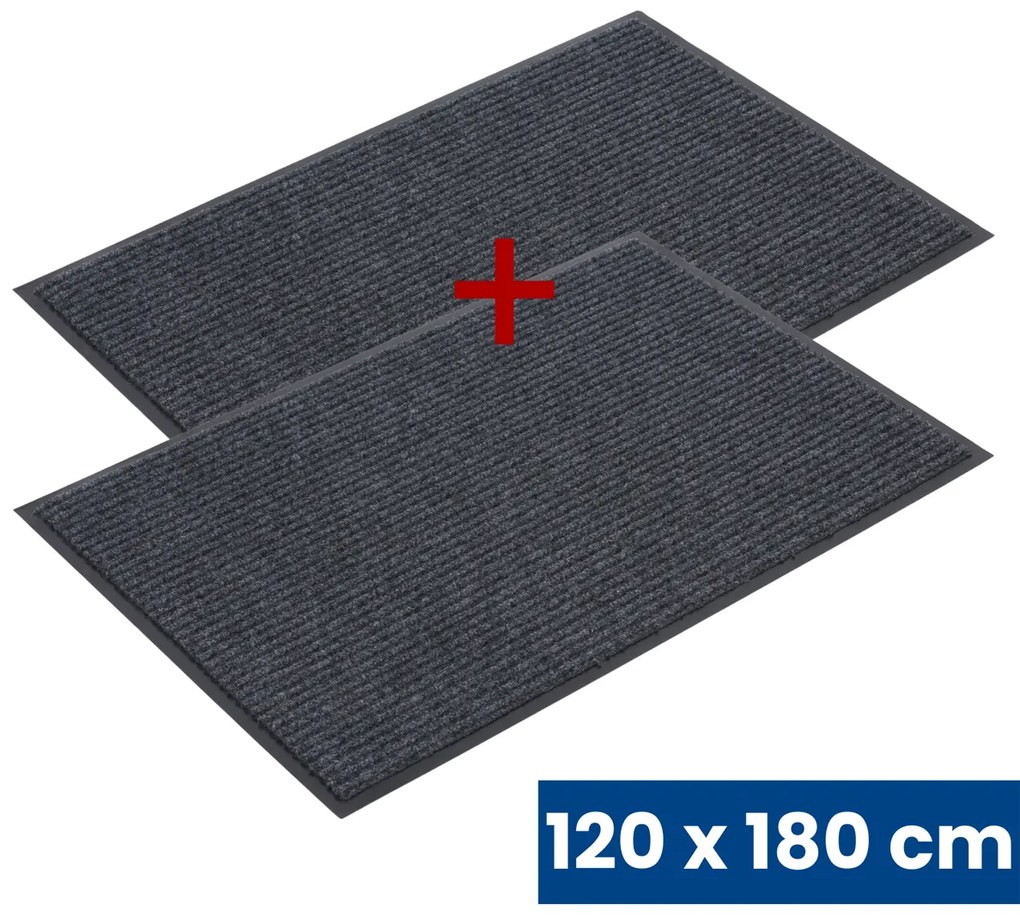 Odolná vstupná kobercová rohož s PVC 1+1 ZADARMO, 120 x 180 cm, sivá