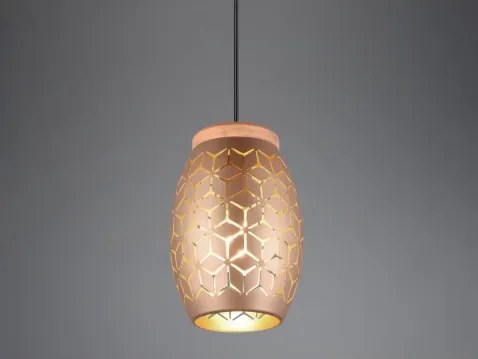 Luster Bidar, medený kov/drevo%