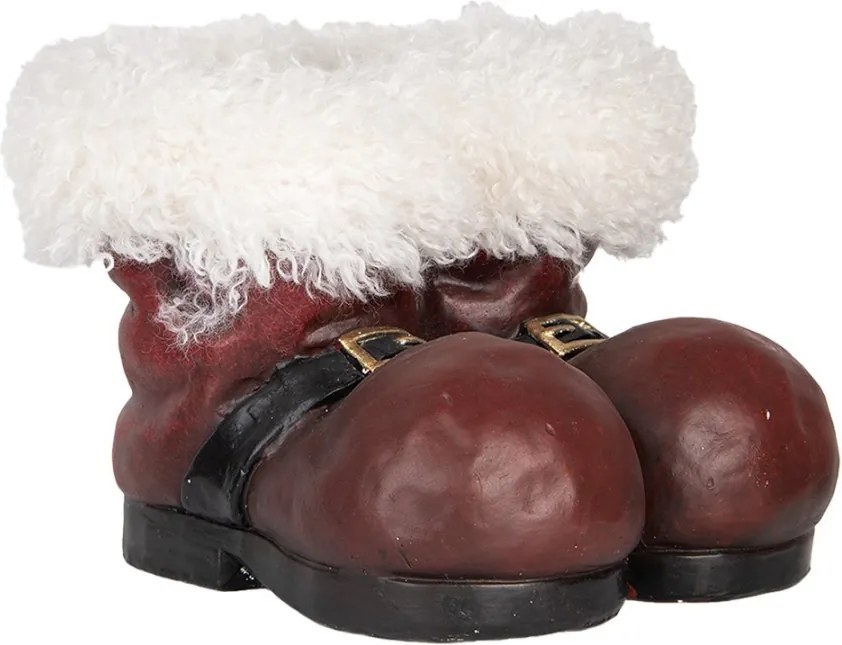 Červený antik obal na kvetináč Santove topánky - 26*26*20 cm