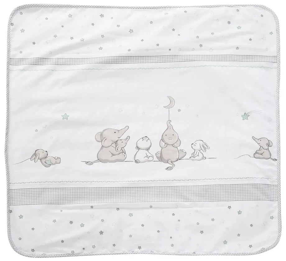 Biela/sivá detská deka z mikroplyšu 80x80 cm Sternenzauber – Roba