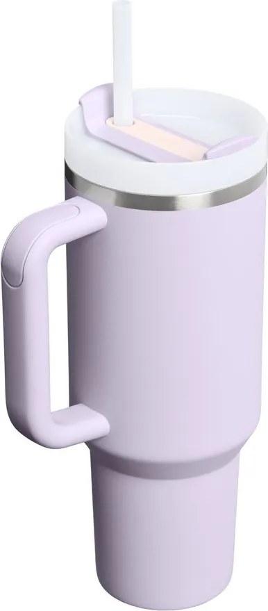 Termoska so slamkou z nehrdzavejúcej ocele v levanduľovej farbe 1,18 l Quencher H2.O FlowState™ Tumbler Purple Dust – Stanley