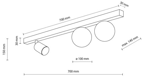 Bodové svietidlo VOX 2xG9/8W/230V + 1xGU10/10W čierna