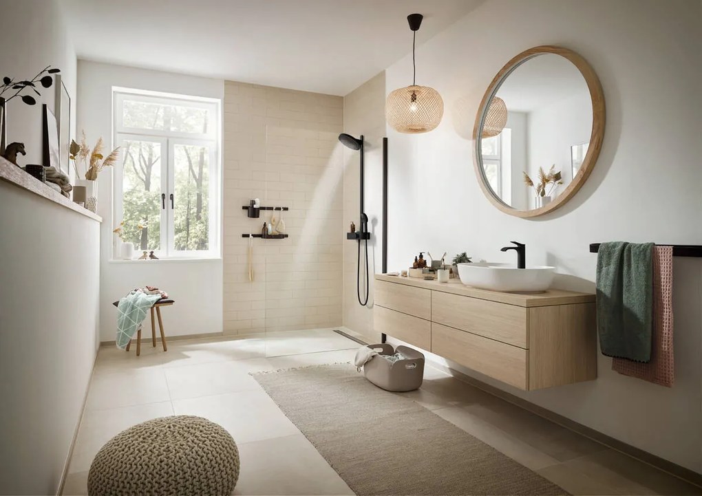 Hansgrohe Pulsify S, Showerpipe 260 2jet s termostatom ShowerTablet Select 400, čierna matná, HAN-24240670