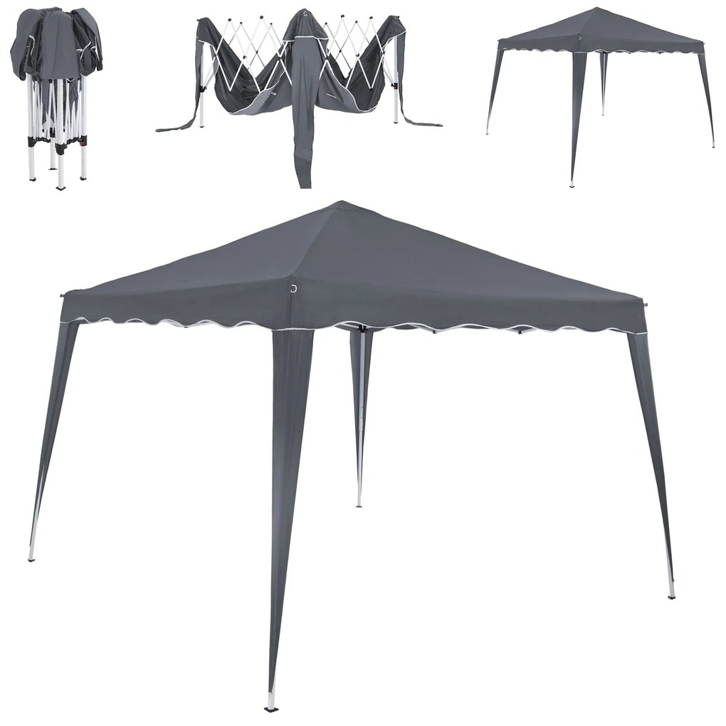 Casaria Party stan / pavilón 3 x 3 m antracit UV- ochrana 50+