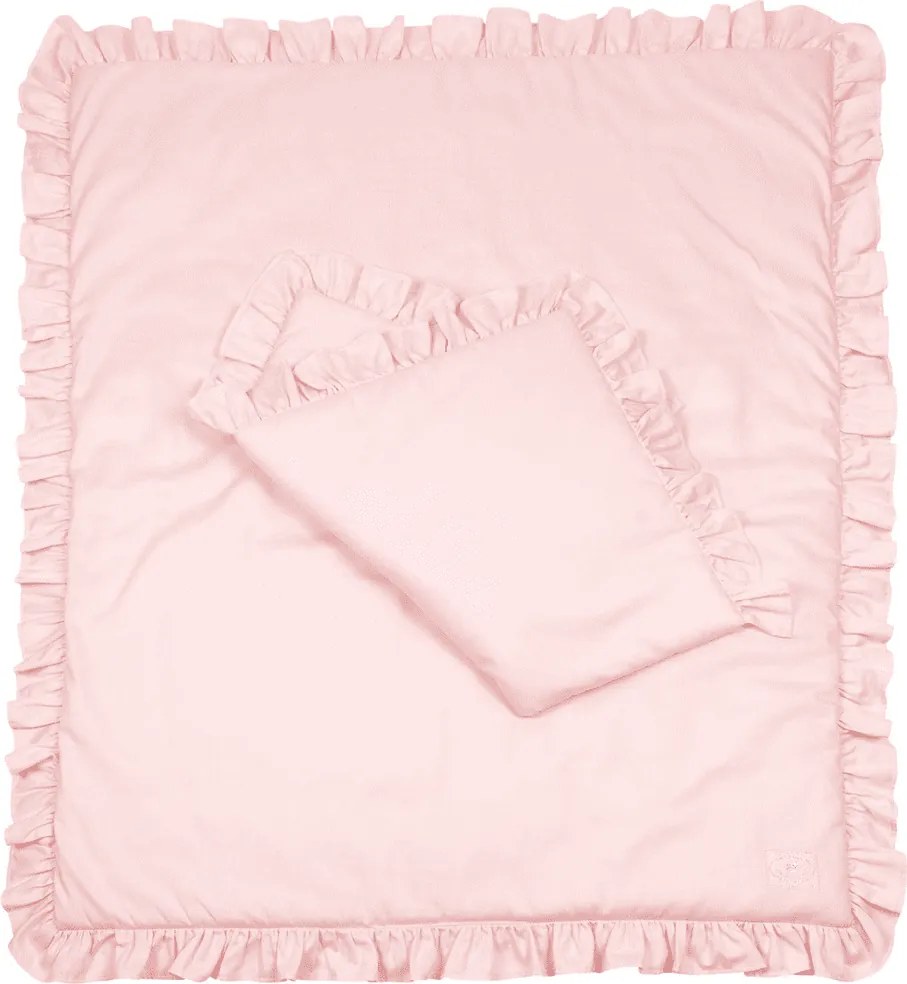 Sada do postieľok s volánom sýto ružová 80x100cm