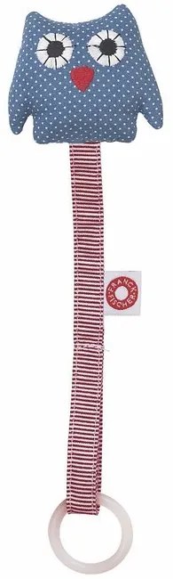 Franck & Fischer Držiak na cumlík modrá sovička