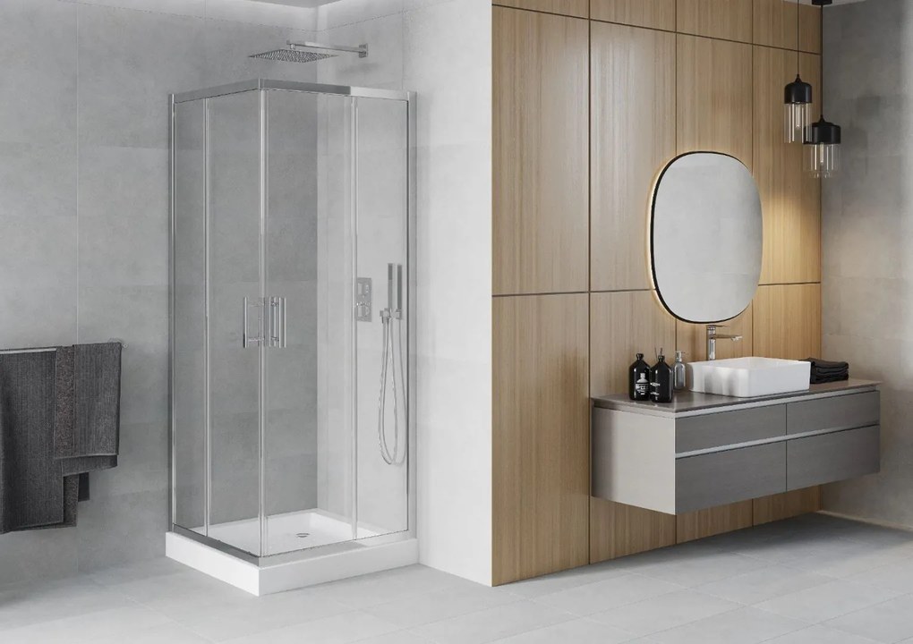 Sprchovací kút maxmax MEXEN RIO transparent - 90x90 cm, 860-090-090-01-00
