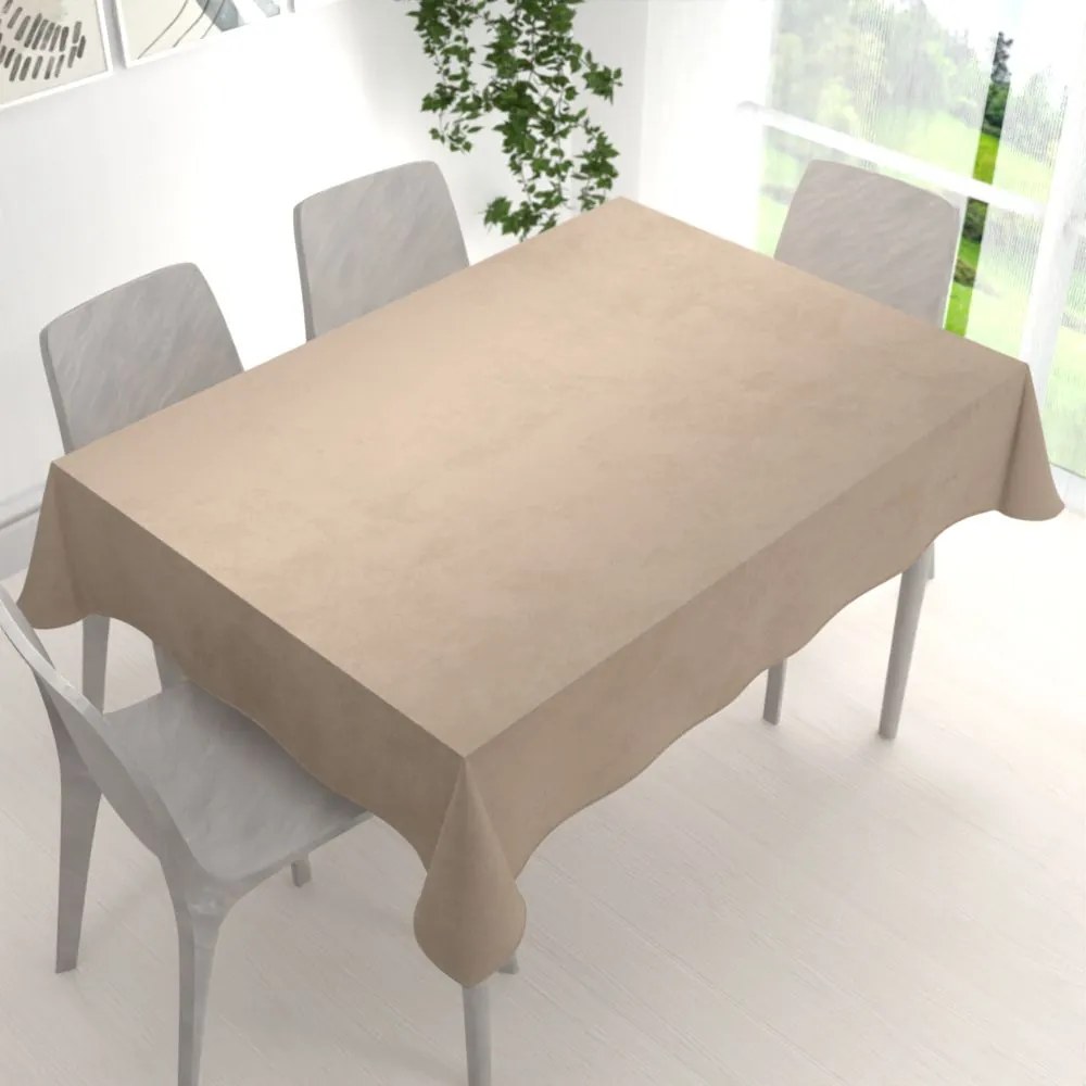 Biante Zamatový obdĺžnikový obrus Velvet Premium SVP-042 Béžovohnedý 140x180 cm