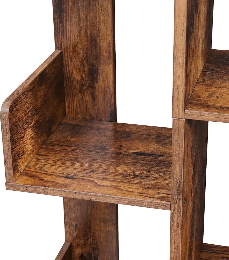 Knižnica Vasagle Strom II hnedá/čierna