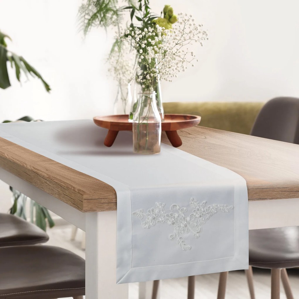 BEHÚŇ NA STÔL TULIA 40X140 CM BIELA