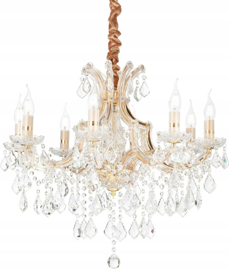 Závesné svietidlo Ideal Lux Napoleon SP8 oro 167398 E14 8x40W 67cm zlaté