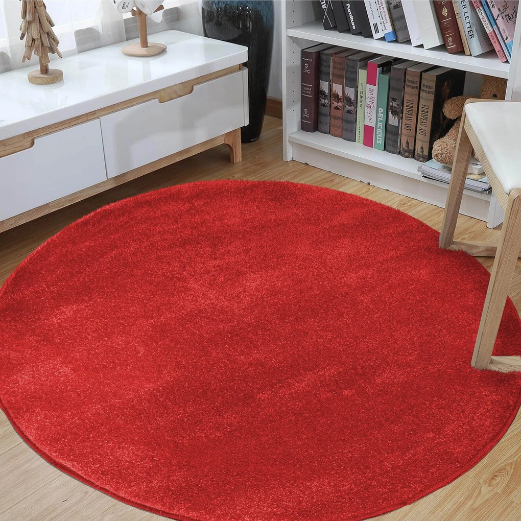 DY Okrúhly červený koberec Portofino Rozmer: 50 cm