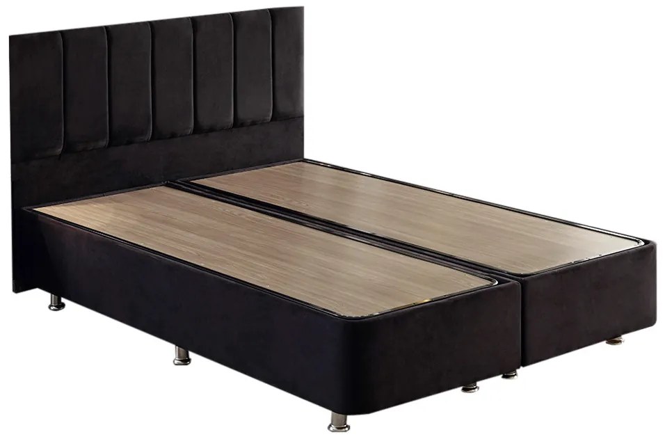 Elegantná manželská posteľ Ela Double s úložným priestorom - čierna 180 x 200 cm
