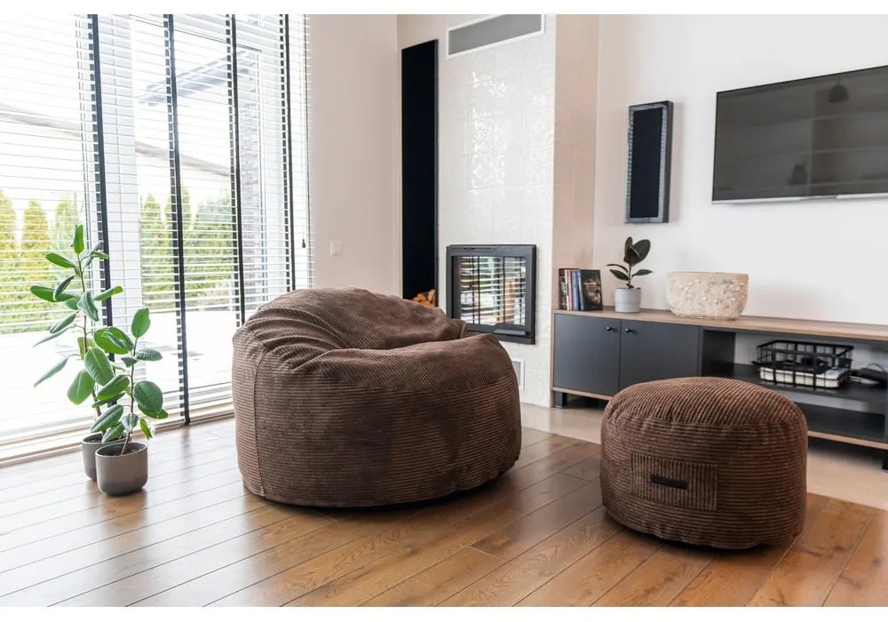 Menčestrový taburet v horčicovej farbe Om 60 – SLOWDOWN