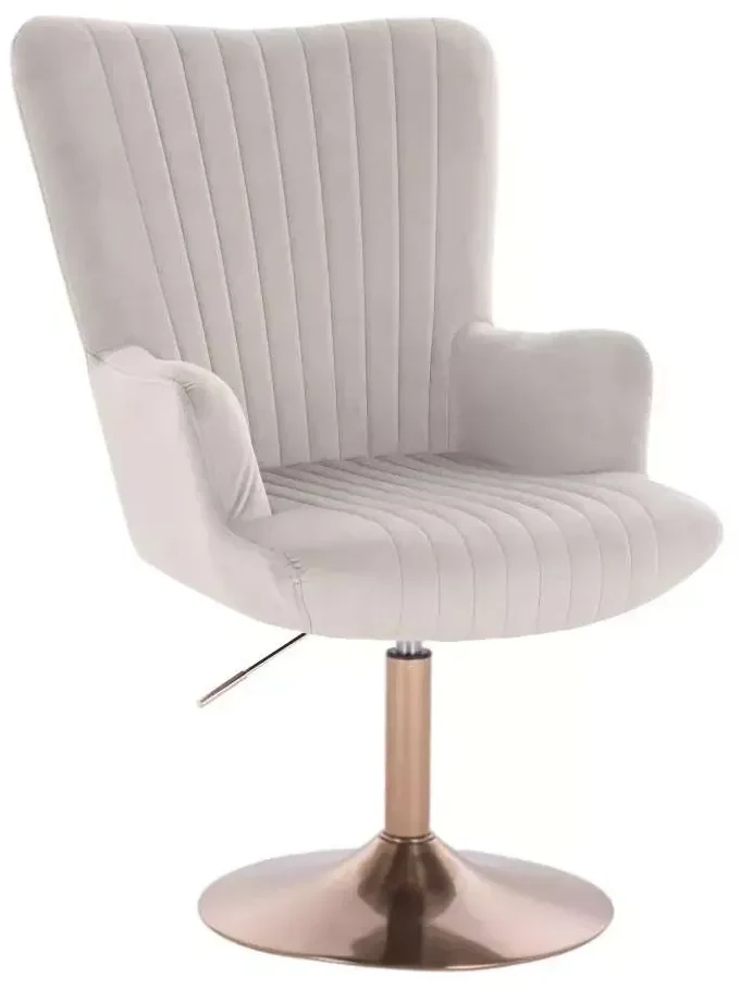 LuxuryForm DESIGN Kreslo AMADEO VELUR na zlatom tanieri - svetlo šedé