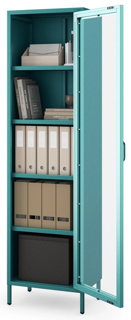 Vitrína LUIGI, 500 x 1800 x 350 mm, Modern: morská modrá