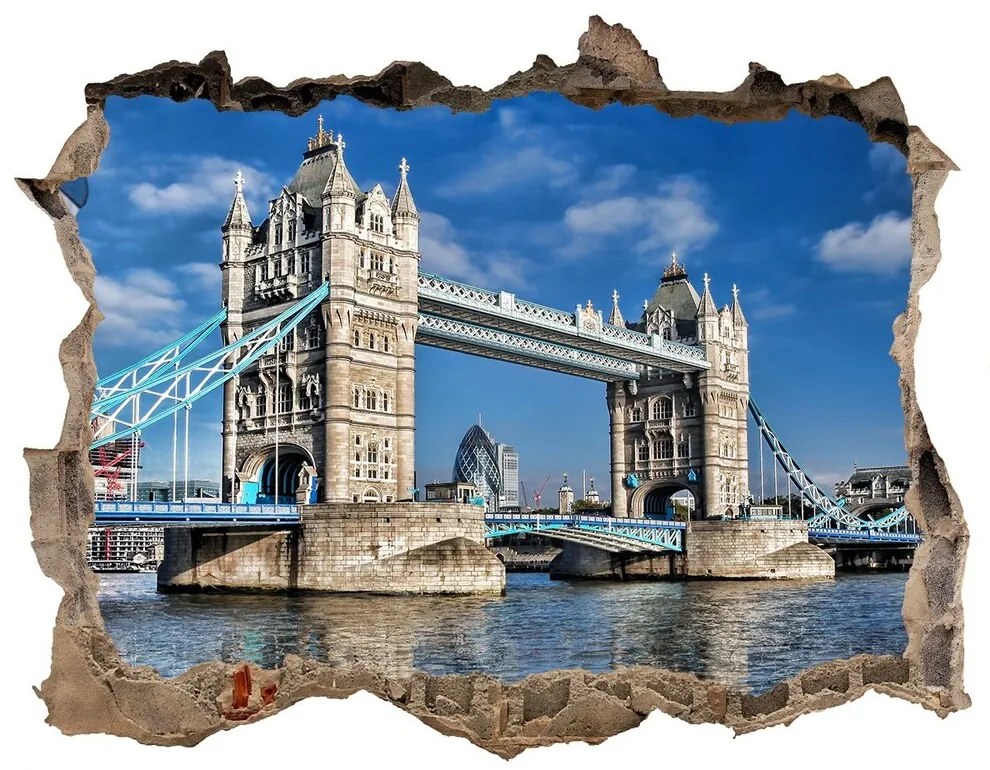 Fototapeta díra na zeď 3D Tower bridge v londýne nd-k-88558446
