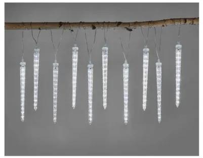 EMOS LED vonkajšia vianočná opona STALACTITE LIGHTS, 140xLED, studená biela, 3,4 m, sople, číra