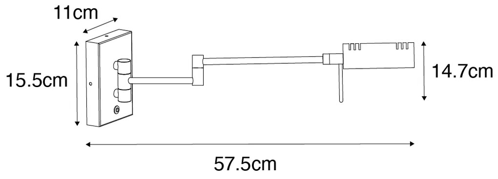 Dizajnová nástenná lampa mosadz vrátane LED stmievateľná - Notia