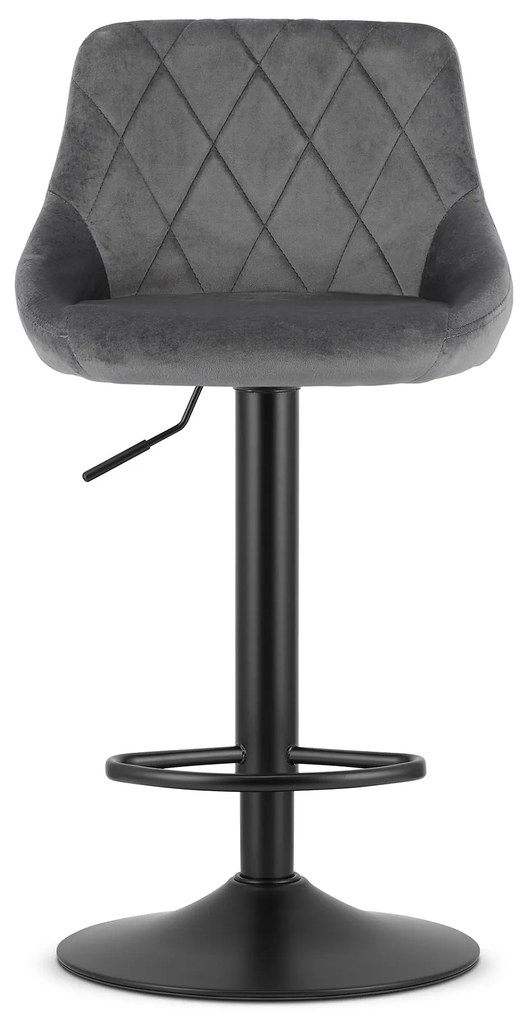 Barová stolička KAST - zamatová sivá, čierna - vintino.sk
