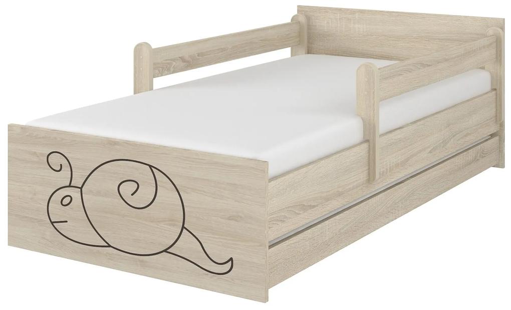 Raj posteli Detská posteľ  " gravírovaný slimák " MAX borovica nórska