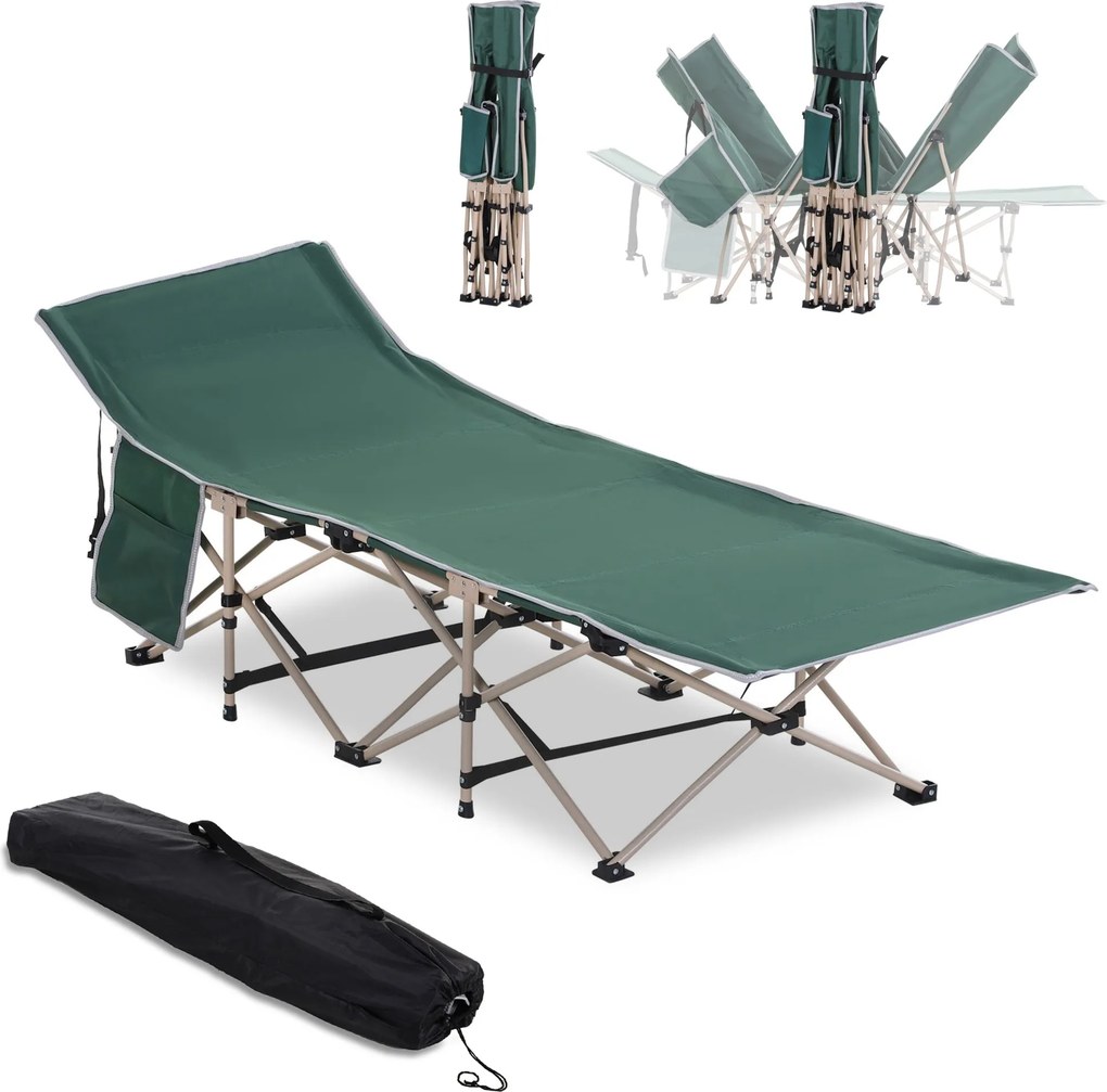 Skladací campingový matrac Outsunny s nosnou taškou 190 x 68 x 52 cm, nosnosť do 150 kg, hostiteľský matrac pre dospelých | Aosom