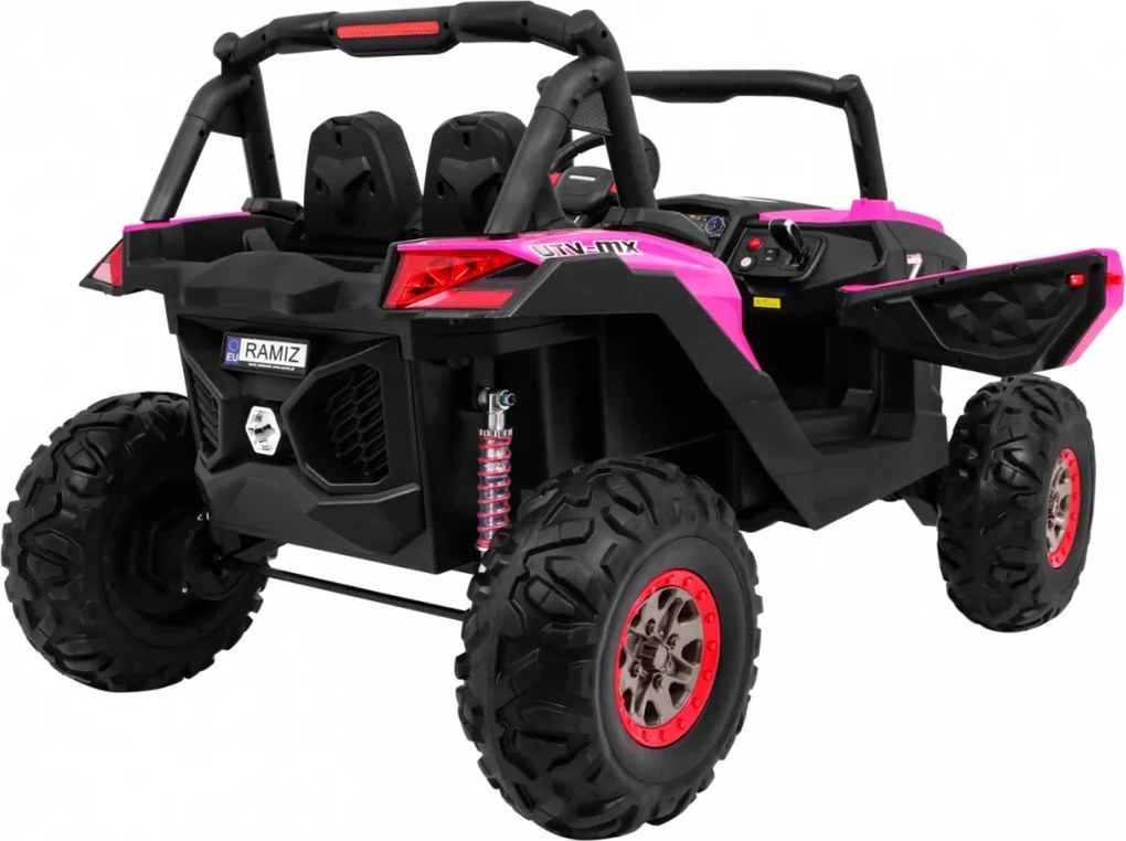 Ramiz Detský kočík SuperStar ružový + pohon 4x4 + diaľkové ovládanie + batožinový priestor + MP3 LED + zámok dverí