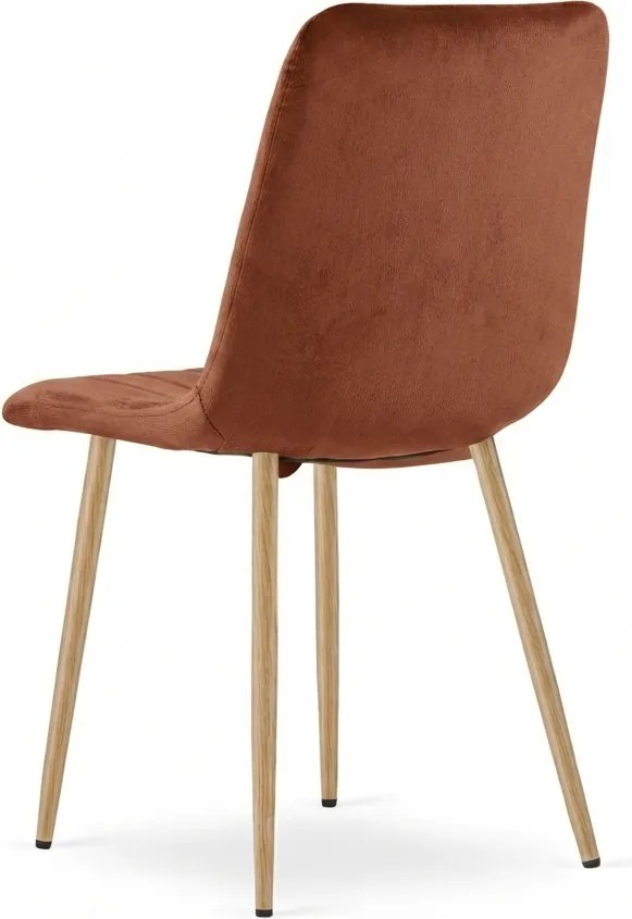 Gaštanovohnedá zamatová stolička LAVA
